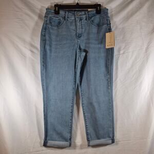 NYDJ Margot Girlfriend Jeans 10P Petite Blue Lift Tuck Cool Embrace NWT